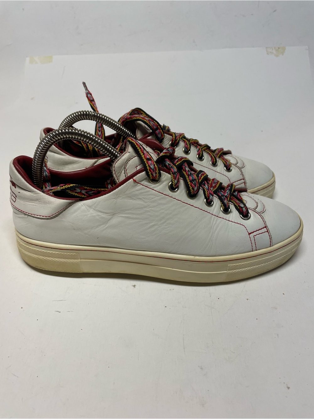 ETRO Leather Sneakers Pegasus Logo White women size 40